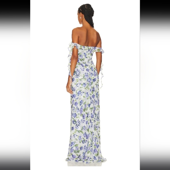 Amanda Uprichard Marmont Floral Off-Shoulder Strapless Dress - Picture 4 of 5